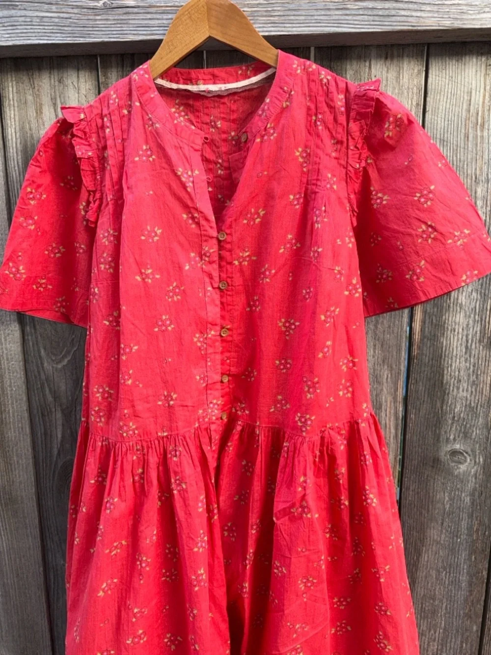 Free People Red Floral Midi Dress